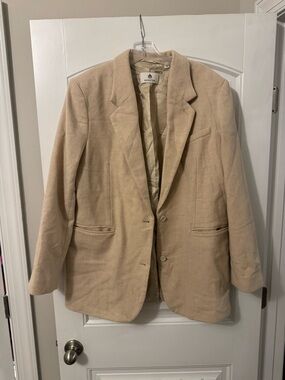 Babaton Tan Corduroy Blazer - Two-Button Sport Coat